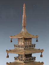 Japanese Vintage Iron Five-Story Pagoda Sculpture - Temple Ornament