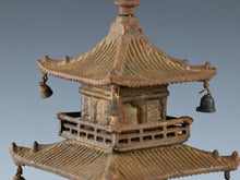 Japanese Vintage Iron Five-Story Pagoda Sculpture - Temple Ornament