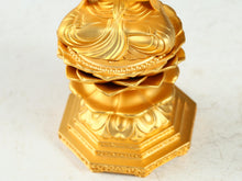 Japanese Buddhist Seishi Bosatsu Statue  Gold Iron Figure, Showa Era