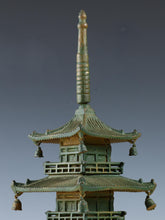 Japanese Vintage Iron Five-Story Pagoda Figure  Takaoka Metalwork, Showa Era