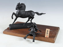 Vintage Japanese Samurai Horseman Sculpture - Iron Small Figure, Showa Era