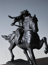 Vintage Japanese Samurai Horseman Sculpture - Iron Small Figure, Showa Era