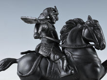 Vintage Japanese Samurai Horseman Sculpture - Iron Small Figure, Showa Era