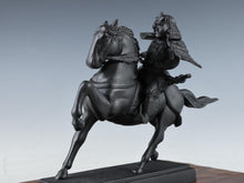 Vintage Japanese Samurai Horseman Sculpture - Iron Small Figure, Showa Era
