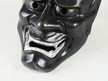 Vintage Iron Hannya Noh Mask - Japanese Theater Mask, Showa Era
