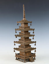 Japanese Vintage Iron Five-Story Pagoda Figure  Takaoka Metalwork, Showa Era