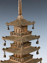 Japanese Vintage Iron Five-Story Pagoda Figure  Takaoka Metalwork, Showa Era