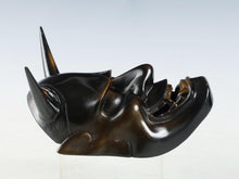 Vintage Iron Hannya Mask - Japanese Noh Theater, Showa Era