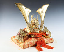 Vintage Massive Japanese Samurai Helmet  Great Dragon Kabuto with Cushion