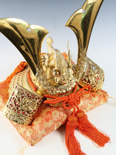 Vintage Massive Japanese Samurai Helmet  Great Dragon Kabuto with Cushion