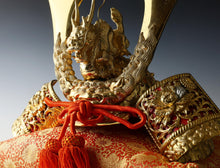 Vintage Massive Japanese Samurai Helmet  Great Dragon Kabuto with Cushion
