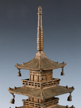 Japanese Vintage Iron Five-Story Pagoda Figure  Takaoka Metalwork, Showa Era