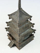 Vintage Japanese Iron Three-Story Pagoda Temple Figure
