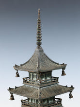 Vintage Japanese Iron Three-Story Pagoda Temple Figure