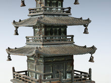 Vintage Japanese Iron Three-Story Pagoda Temple Figure