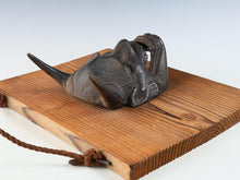 Vintage Bronze Hannya Noh Mask  Japanese Mask with Wooden Board