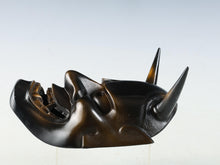 Vintage Iron Hannya Mask - Japanese Noh Theater, Showa Era
