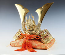 Vintage Massive Japanese Samurai Helmet  Great Dragon Kabuto with Cushion