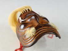 Vintage Japanese Iron Noh Mask  Okina with Wooden Box, Early Showa