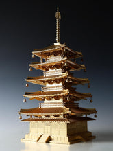Vintage Japanese Brass Five Story Pagoda Horyuji Temple Inspired Sculpture