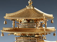 Vintage Japanese Brass Five Story Pagoda Horyuji Temple Inspired Sculpture