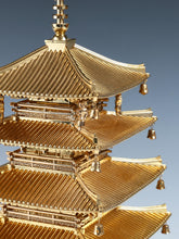 Vintage Japanese Brass Five Story Pagoda Horyuji Temple Inspired Sculpture