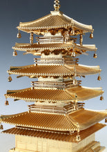 Vintage Japanese Brass Five Story Pagoda Horyuji Temple Inspired Sculpture