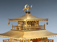 Vintage Japanese Kinkakuji Golden Pavilion Temple Iron and Brass Sculpture Showa Era