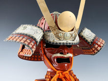 Japanese Samurai Wearable Red Kabuto Helmet with a Mask -Marutake Kohnin Product-