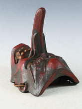 Old Japanese Paper Clay Tengu Noh Mask - Late Meiji Vintage Mask