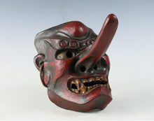 Old Japanese Paper Clay Tengu Noh Mask - Late Meiji Vintage Mask