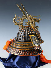 Rare High-Grade Japanese Samurai Kabuto Helmet  Dragon Crest Minamoto Genji Vintage Display