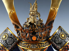 Rare High-Grade Japanese Samurai Kabuto Helmet  Dragon Crest Minamoto Genji Vintage Display