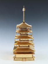 Vintage Japanese Brass Five Story Pagoda Horyuji Temple Inspired Sculpture