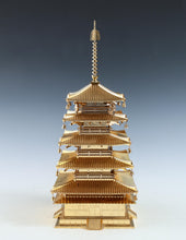 Vintage Japanese Brass Five Story Pagoda Horyuji Temple Inspired Sculpture