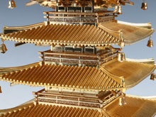 Vintage Japanese Brass Five Story Pagoda Horyuji Temple Inspired Sculpture