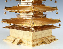 Vintage Japanese Brass Five Story Pagoda Horyuji Temple Inspired Sculpture