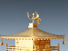 Vintage Japanese Kinkakuji Golden Pavilion Temple Iron and Brass Sculpture Showa Era
