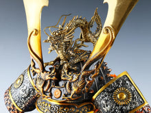 Rare High-Grade Japanese Samurai Kabuto Helmet  Dragon Crest Minamoto Genji Vintage Display