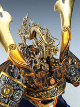 Rare High-Grade Japanese Samurai Kabuto Helmet  Dragon Crest Minamoto Genji Vintage Display