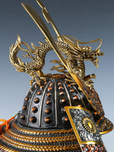 Rare High-Grade Japanese Samurai Kabuto Helmet  Dragon Crest Minamoto Genji Vintage Display